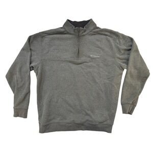Columbia Pullover‎ Men's XL Gray Quarter Zip Mock Neck Soft Sweatshirt Gorpcore